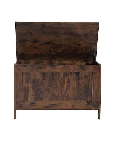 Slickblue Kids Wooden Toy Box Chest with Safety Hinge Storage Bench