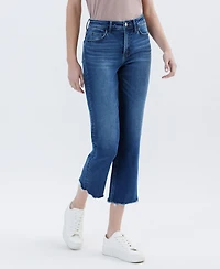 Vervet Women's High Rise Uneven Hem Crop Straight Jeans