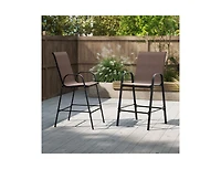 Slickblue Outdoor Fabric Bar Stools Set of 2 with Armrests