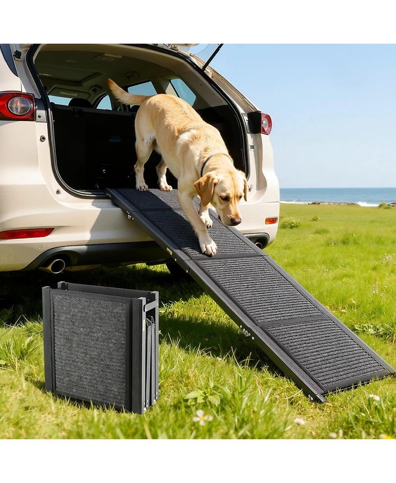 Cozito 63 Folding Dog Ramp 17 Wide, Non-Slip Surface, Supports up to 250 lbs
