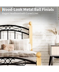 gaomon Twin Size Bed Frame with Headboard, Twin Platform Bed Frame Wooden Slat Support, No Box Spring Needed, Noise Free Sleep