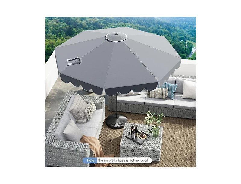 10 Ft Outdoor Market Umbrella with Crank and Tilt