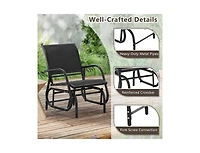 Slickblue Outdoor Single Swing Glider Rocking Chair with Armrest