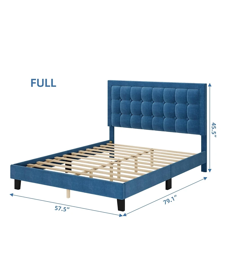gaomon Full Square Metal Platform Bed- Wood Slats Support Easy Assembly No Box Spring Needed