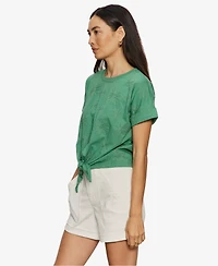 Sanctuary Women's Tie-Front Crewneck Short-Sleeve T-Shirt