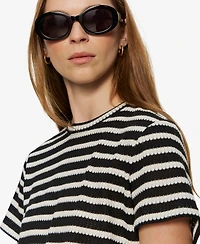 Sanctuary Women's Striped Crewneck Textured Tee