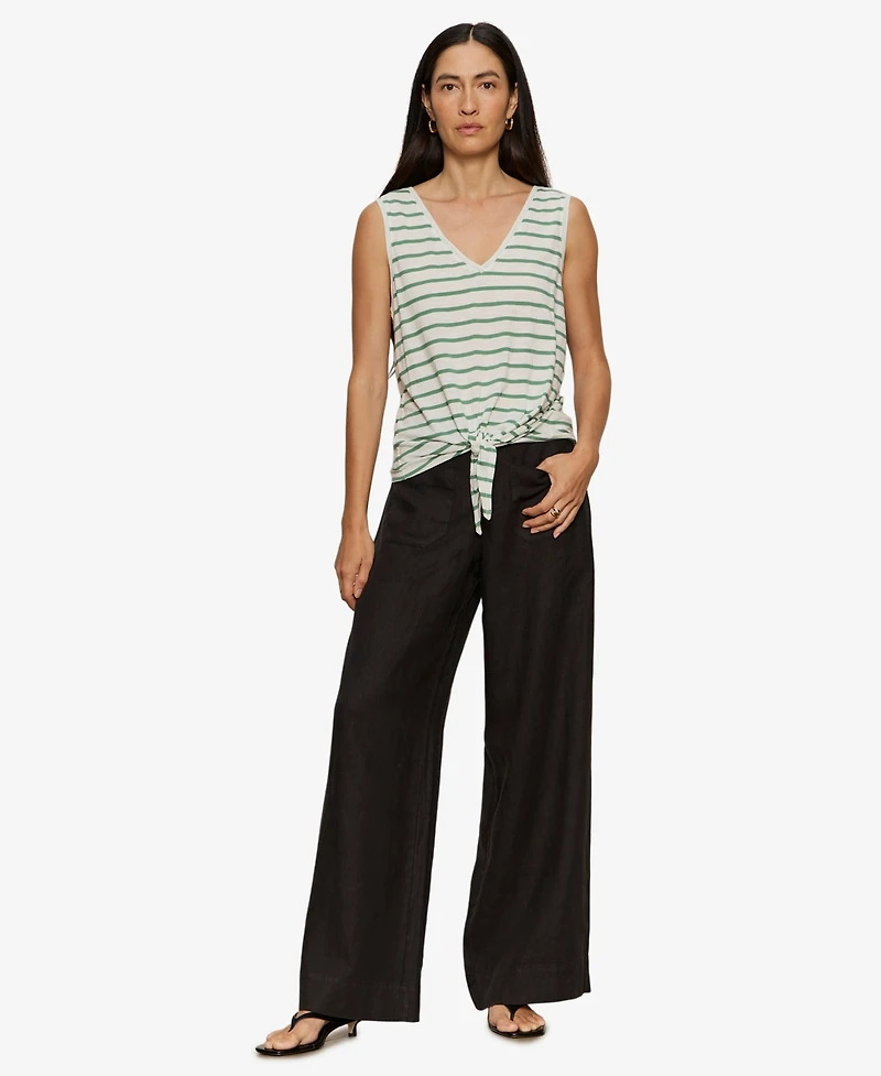 Sanctuary Women's Printed V-Neck Sleeveless Tie-Hem Tank Top