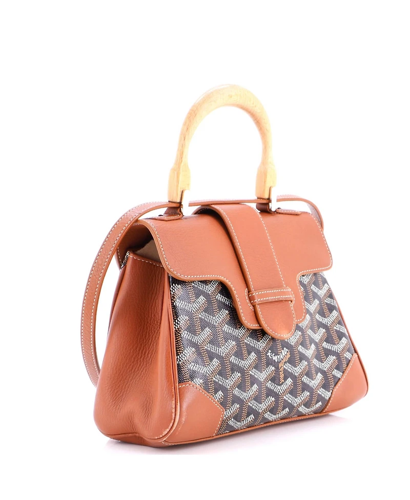 Pre-Owned Goyard Mini Saigon Top Handle Bag Coated Canvas with Leather