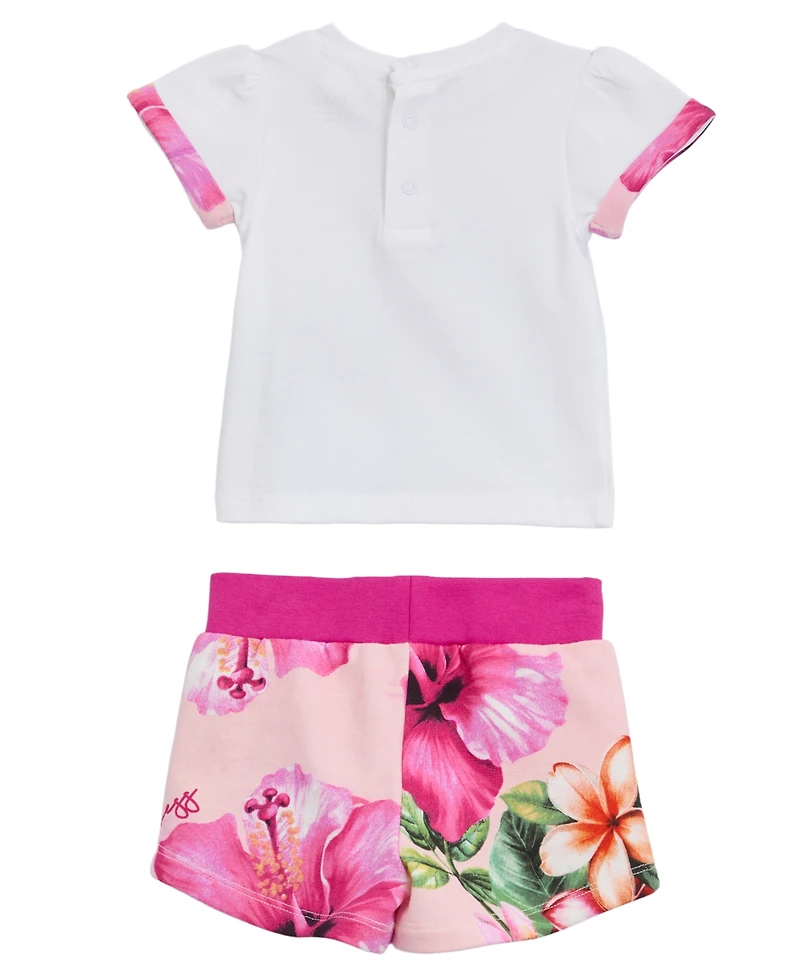 Guess Baby Girls' Short-Sleeve T-Shirt and Shorts, 2-Piece Set