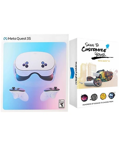 Meta Quest 3S 256GB Virtual Reality Vr Headset with MightySkins Custom Skin Code