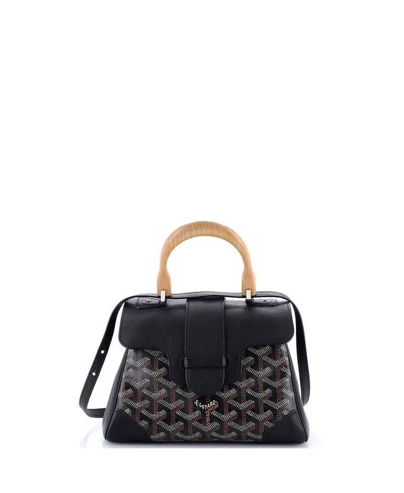 Pre-Owned Goyard Mini Saigon Top Handle Bag Coated Canvas with Leather