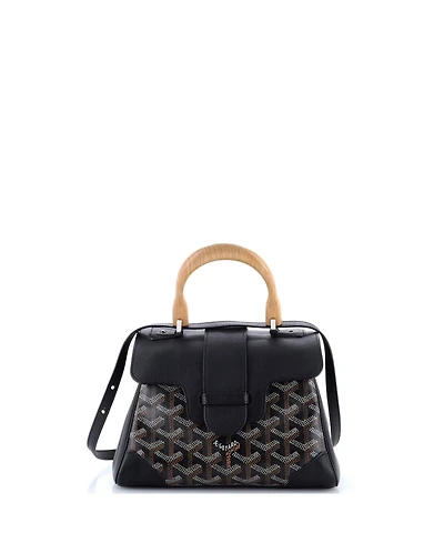 Pre-Owned Goyard Mini Saigon Top Handle Bag Coated Canvas with Leather