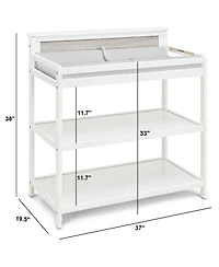 Flynama Modern Changing Table Nursery Storage Unit with Safety Rails and Two Shelves