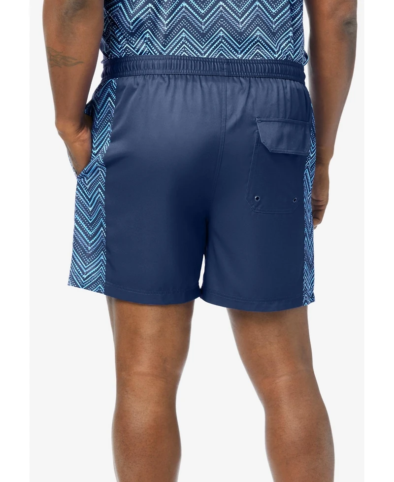 KingSize Big & Tall Contrast Swim Shorts With Super Stretch Liner
