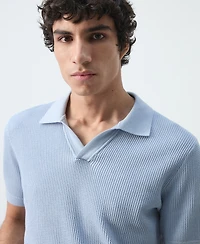 Mango Men's Cotton Knitted Structure Polo Shirt