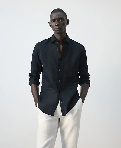 Mango Men's Linen Slim-Fit Shirt