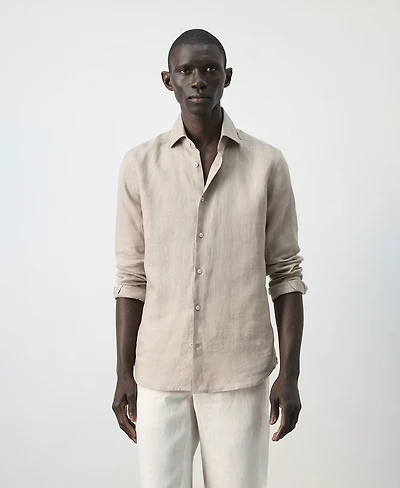 Mango Men's Linen Slim-Fit Shirt