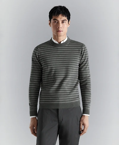 Mango Men's Comfort Stretch Striped Sweater