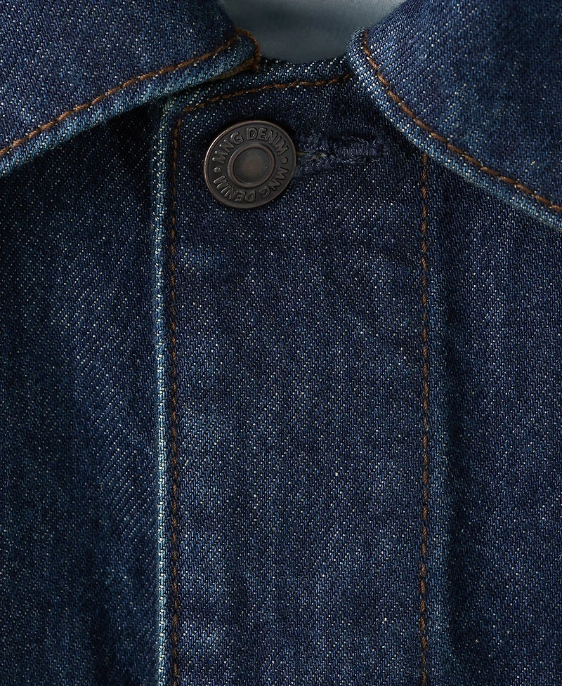 Mango Men's Cotton Pockets Denim Jacket