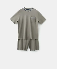 Mango Men's 2-Piece Cotton T-Shirt and Pajama