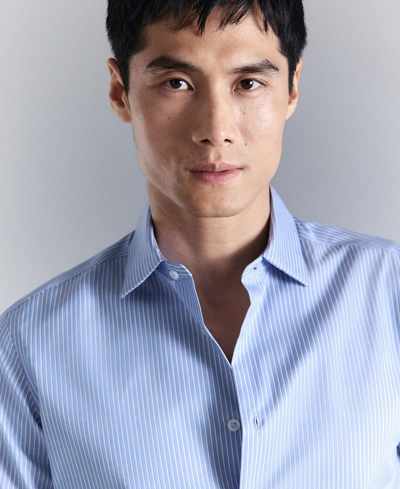 Mango Men's Slim Fit Non-Iron Striped Shirt