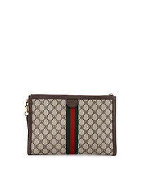 Pre-Owned Balenciaga x Gucci The Hacker Project Web Wristlet Clutch Bb Coated Canvas