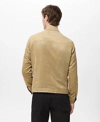 Mango Men's Suede-Effect Biker Jacket