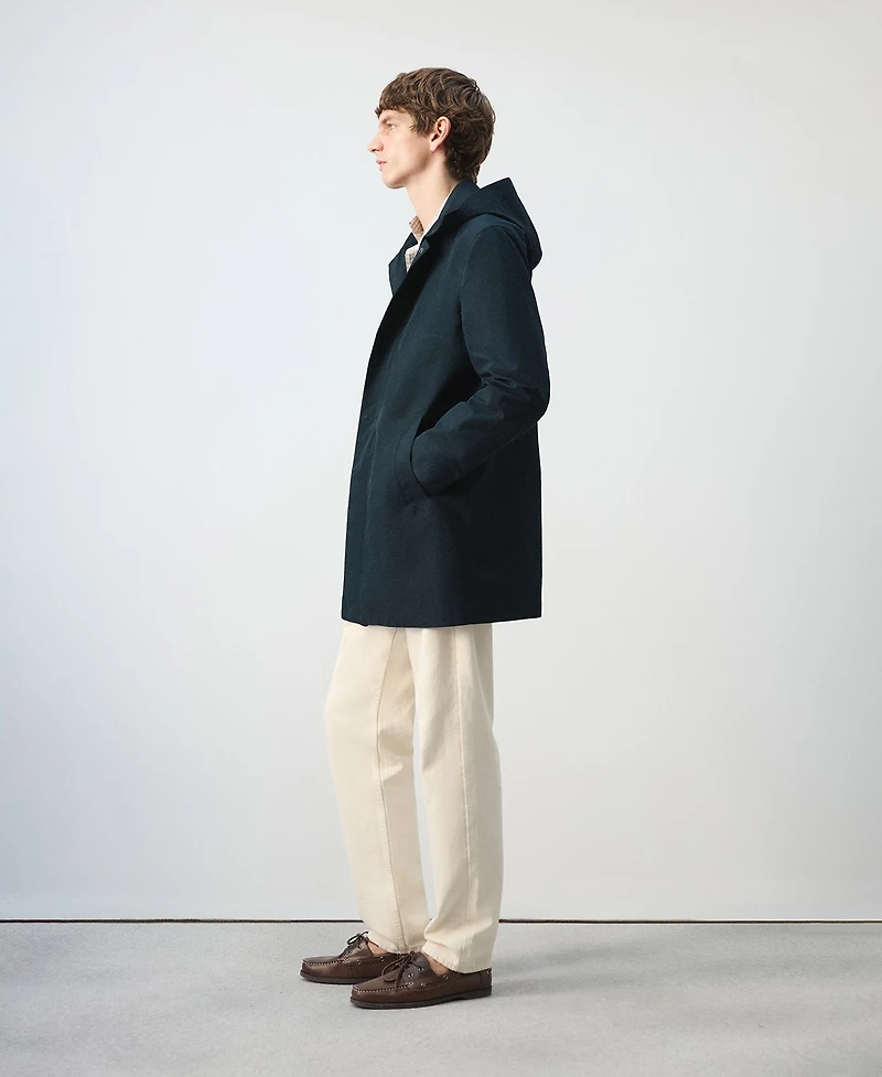 Mango Men's Removable Hood Water-Repellent Parka