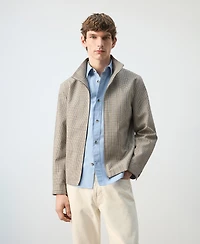 Mango Men's Prince of Wales Check Zip-Up Jacket
