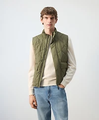 Mango Men's Lightweight Quilted Water-Repellent Vest