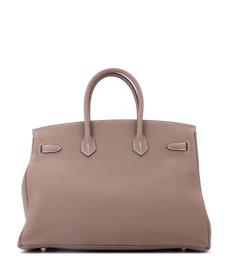 Pre-Owned HERMES Birkin 35 Handbag Grey Togo with Gold Hardware