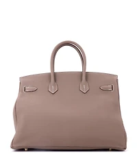 Pre-Owned HERMES Birkin 35 Handbag Grey Togo with Gold Hardware