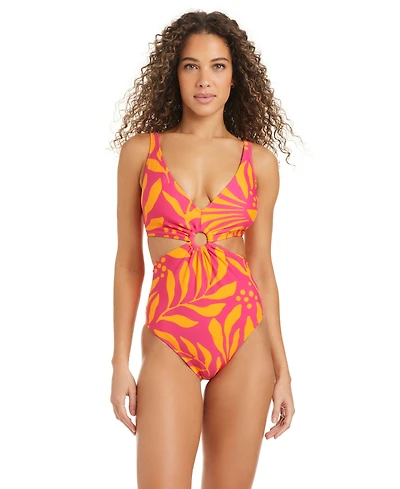 Bar Iii Women's Deep V-Neck One-Piece Swimsuit, Macy's Exclusive