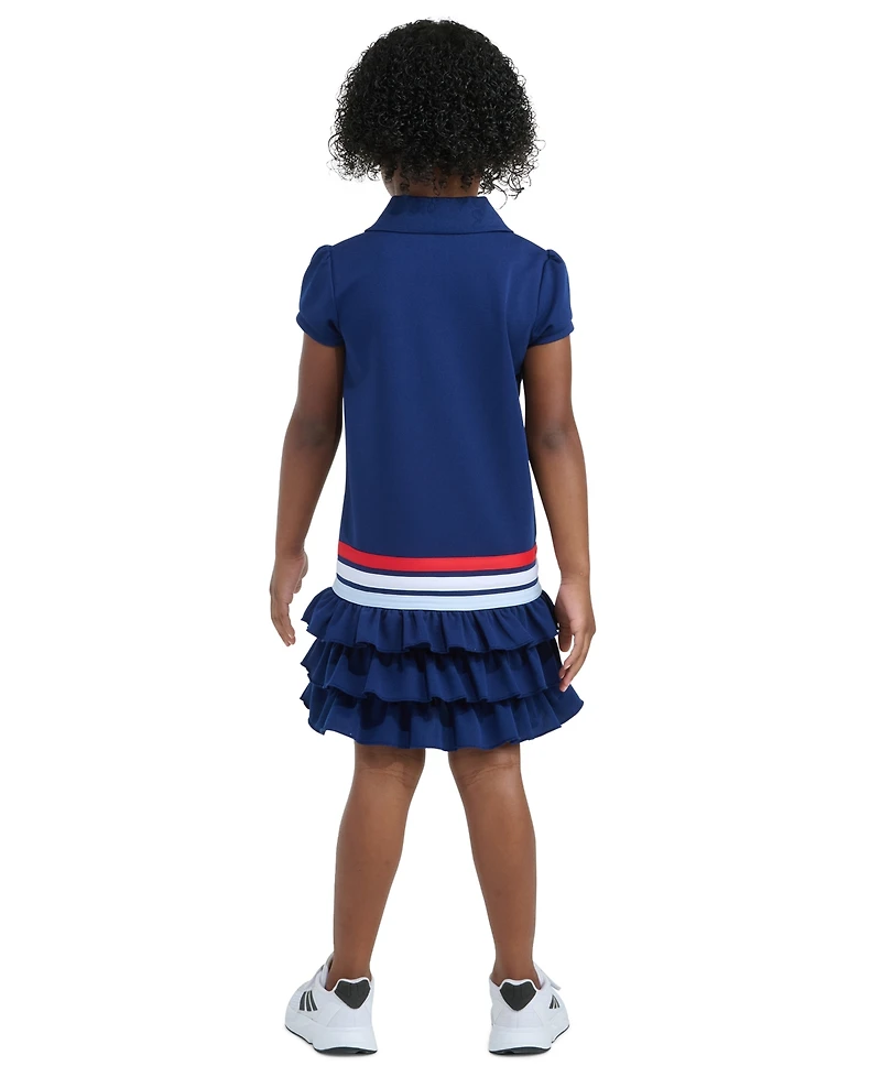 adidas Girls' 2T-6X Ribbed Polo Collar Dress