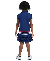 adidas Girls' 2T-6X Ribbed Polo Collar Dress