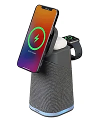 iHome Power Tower Triple Wireless Charging Station Bluetooth Speaker