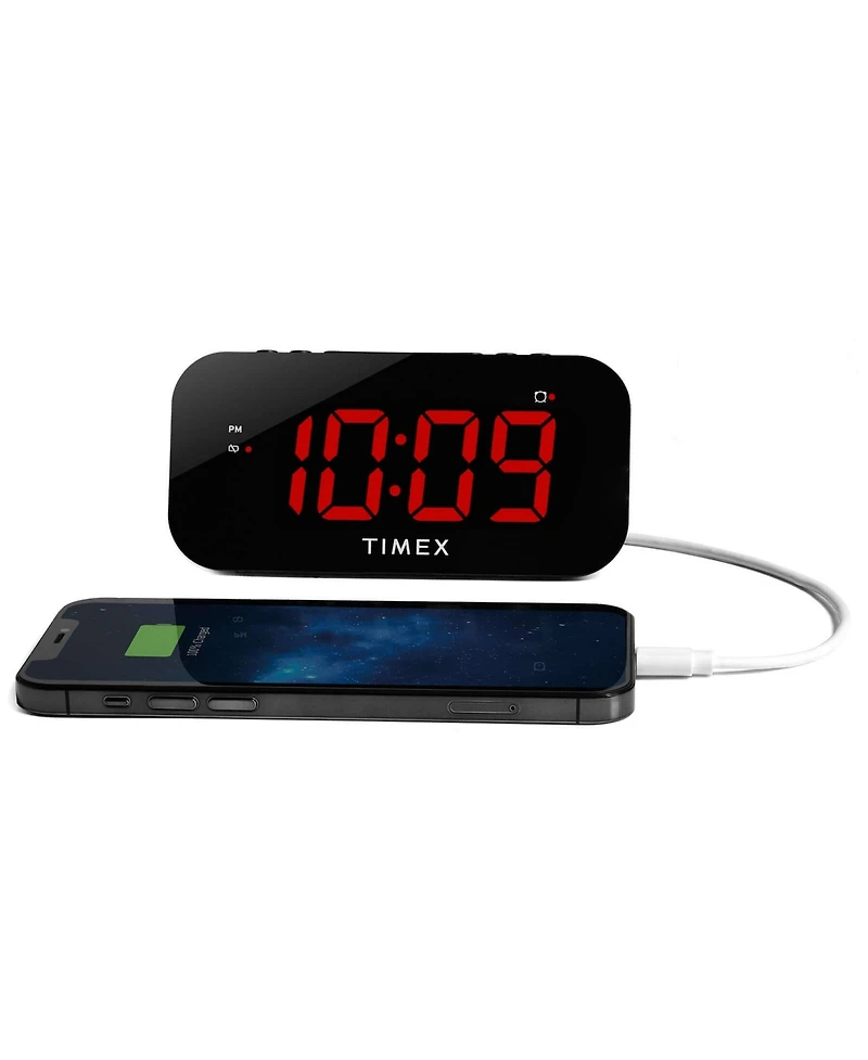 iHome Timex Large Display Usb Charging Port Alarm Clock