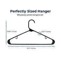 SereneLife 100 Pack Plastic Hangers – Non-Slip, Space-Saving, Durable