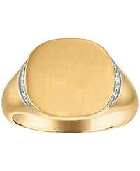 Esquire Men's Jewelry White Diamond Ring (1/10 ct. t.w.) in 14k Gold-Plated Sterling Silver