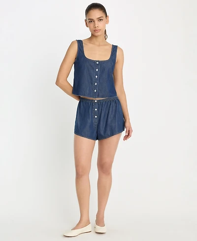 Good American Women's Denim Boxer Shorts