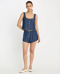 Good American Women's Denim Boxer Shorts