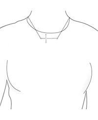 Bling Jewelry Religious Simple Sideways Cross Necklace Station Pendant .925 Sterling Silver