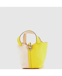 Pre-Owned HERMES Pm Picotin Lock Bag Bicolor Clemence