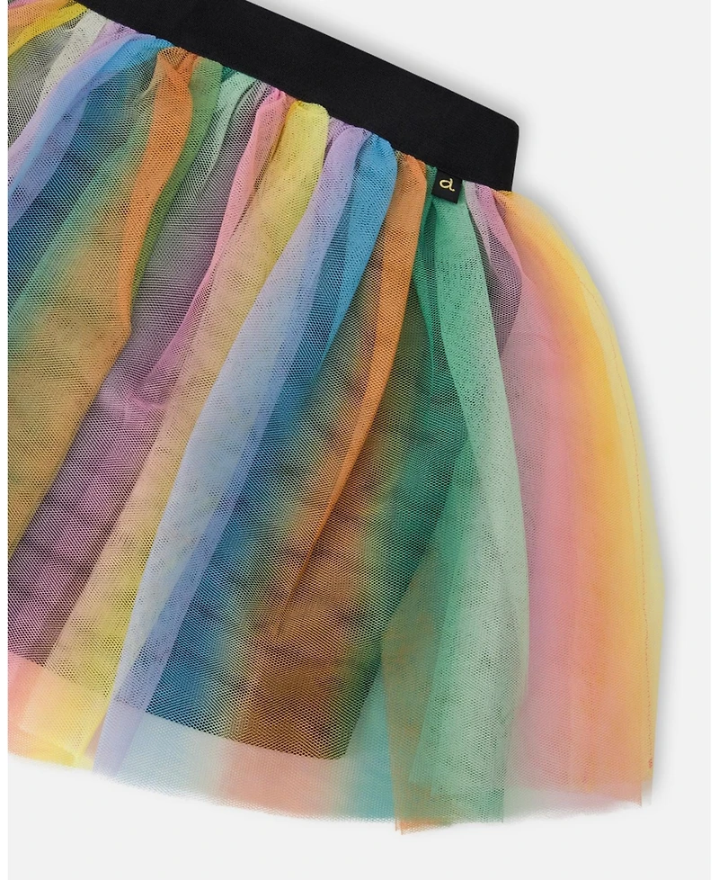 Deux par Deux Big Girls Printed Mesh Skirt