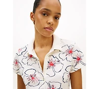 Tommy Hilfiger Women's Classic Pique Printed Short-Sleeve Polo Top