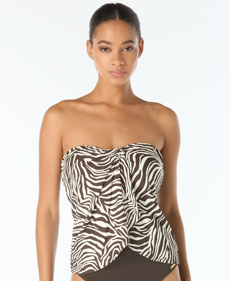 Vince Camuto Women's Draped Bandeau Neck Tankini Top