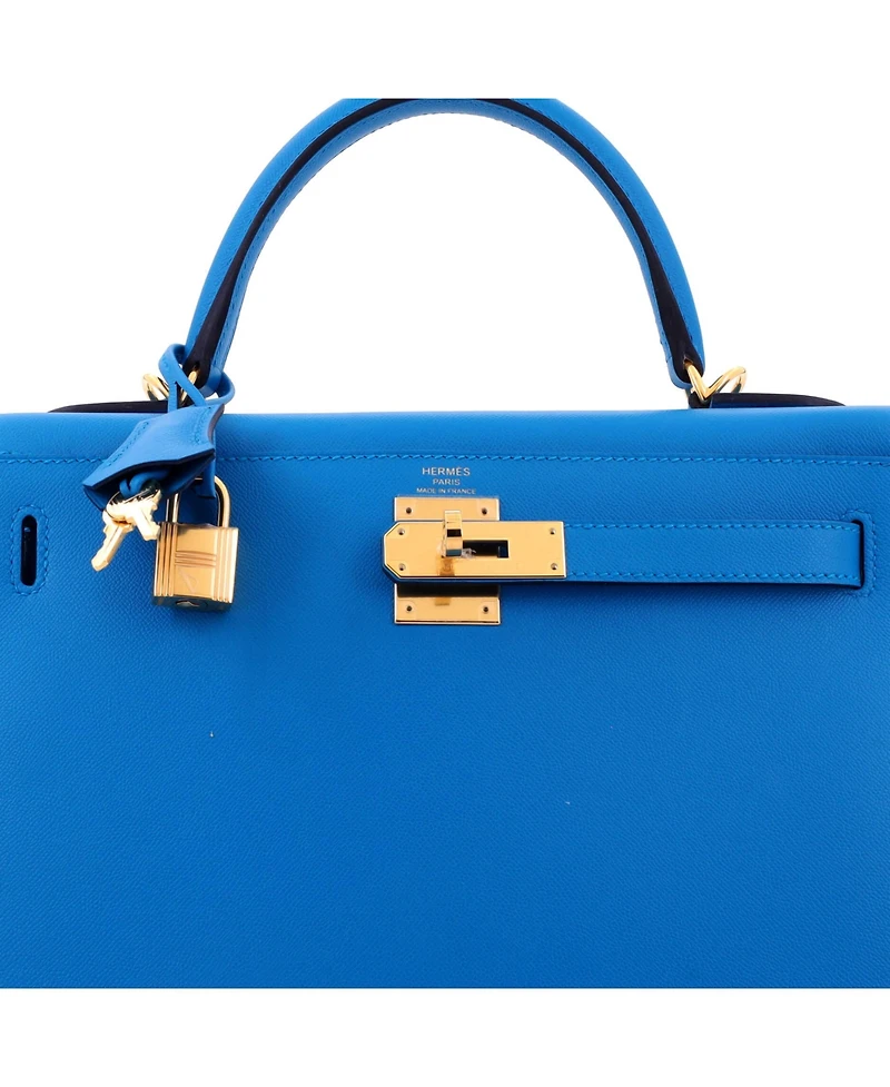 Pre-Owned Hermes Kelly 28 Handbag Madame with Gold Hardware