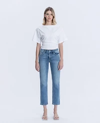 Vervet Women's Mid Rise Ankle Slim Straight Jeans