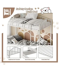 gaomon Metal Bunk Bed Twin Over Twin, Heavy Duty Bunkbeds Frame with Arched Guardrail and Safety Ladder