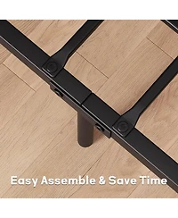 gaomon Size Bed Frame with Wood Headboard, Industrial Platform Bed with Heavy Duty Slat Support